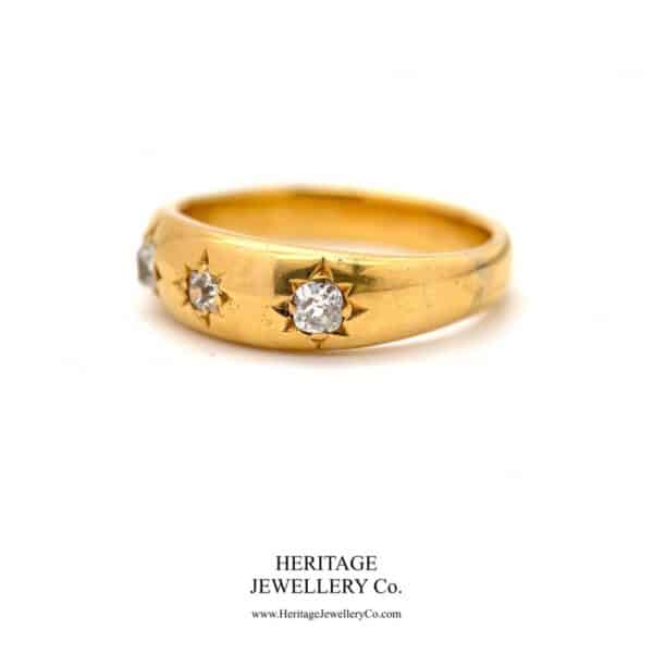 Antique 3-Stone Diamond Gypsy Ring - Image 4