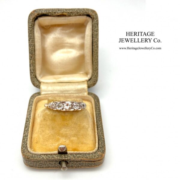 Edwardian Carved 5-Stone Diamond Ring (c.0.66 TCW) Antique Antique Jewellery 12