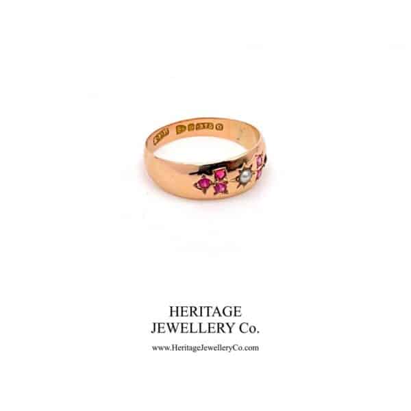 Victorian Ruby & Pearl Gypsy Ring (c.1877) - Image 3