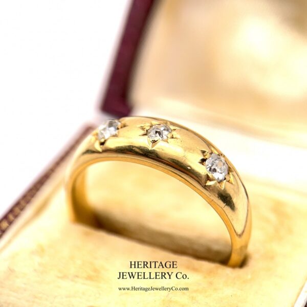 Antique 3-Stone Diamond Gypsy Ring - Image 6