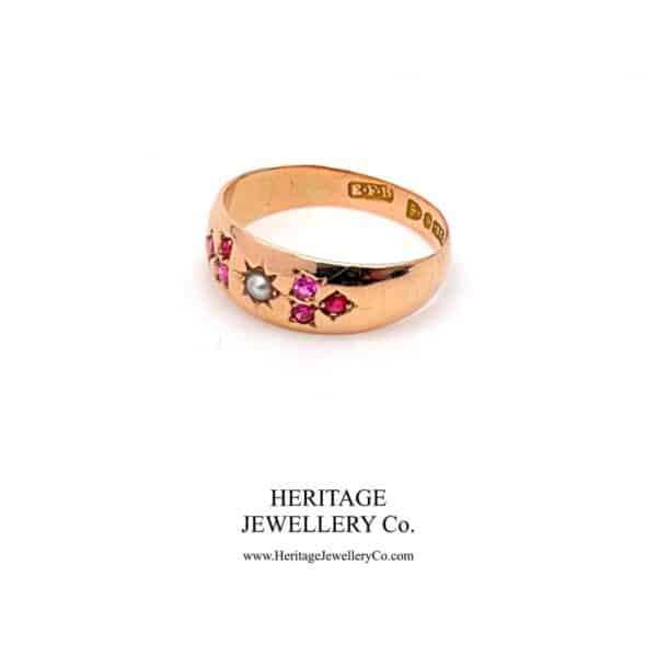 Victorian Ruby & Pearl Gypsy Ring (c.1877) - Image 4