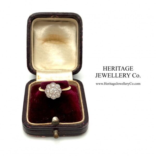 Diamond Daisy Cluster Ring (c. 0.6ct TCW) Diamond Antique Jewellery 3