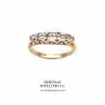 Edwardian Carved 5-Stone Diamond Ring (c.0.66 TCW) Antique Antique Jewellery