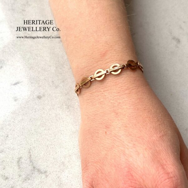 Antique Rose Gold Bracelet with Fancy Links - Image 9