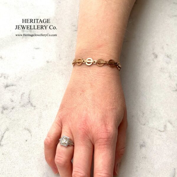 Antique Rose Gold Bracelet with Fancy Links Antique Miscellaneous 12