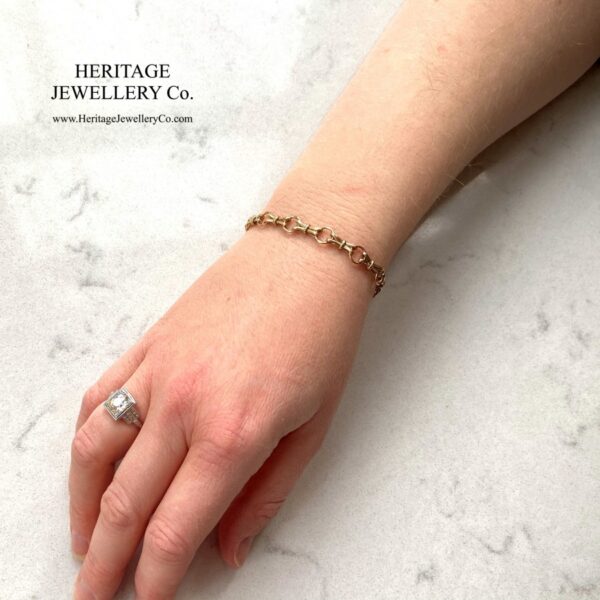 Antique Rose Gold Bracelet with Fancy Links - Image 8