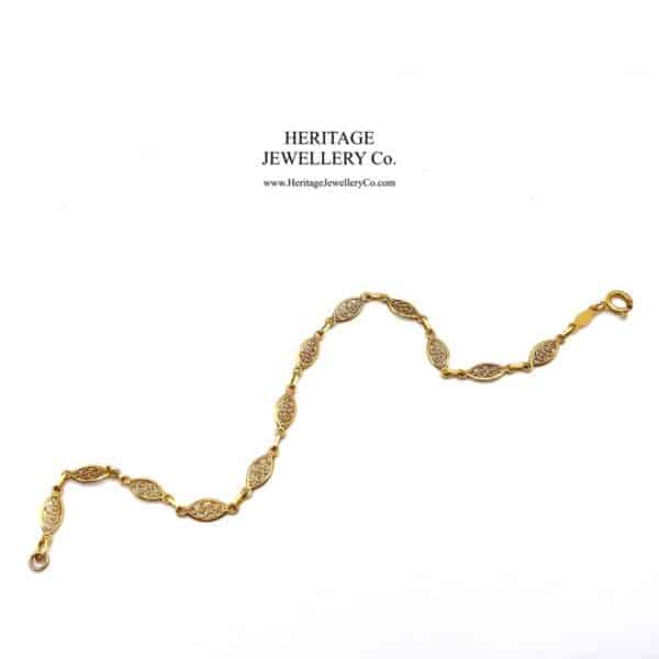 Vintage Fancy Link Gold Bracelet bracelet Antique Jewellery 6