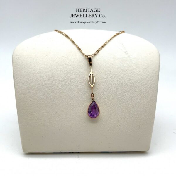 Antique Rose Gold and Amethyst Pendant - Image 3