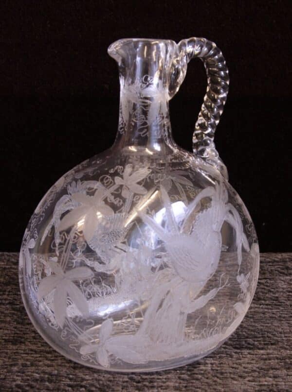Antique Victorian Etched Glass Decanter Sold Antique Antique Glassware 4