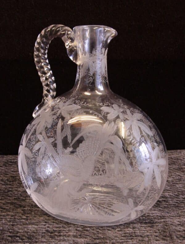 Antique Victorian Etched Glass Decanter Sold Antique Antique Glassware 5