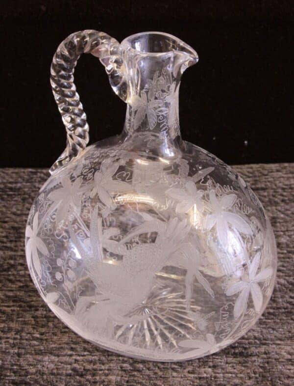 Antique Victorian Etched Glass Decanter Sold Antique Antique Glassware 6