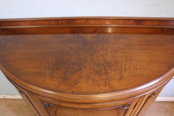 Figured Walnut Demi Lune Sideboard Side Cabinet Sold cabinet Antique Cabinets 6