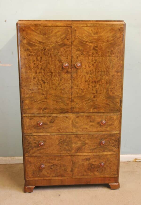 Antique Burr Walnut Chest of Drawers Tallboy Sold - Image 2