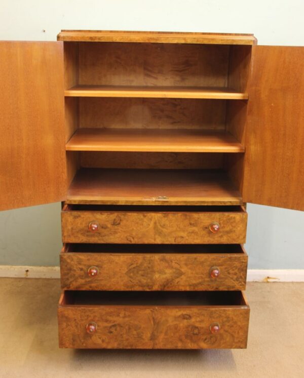 Antique Burr Walnut Chest of Drawers Tallboy Sold - Image 14