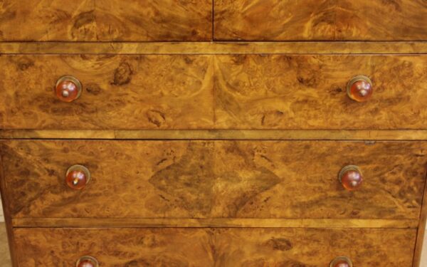 Antique Burr Walnut Chest of Drawers Tallboy Sold - Image 7