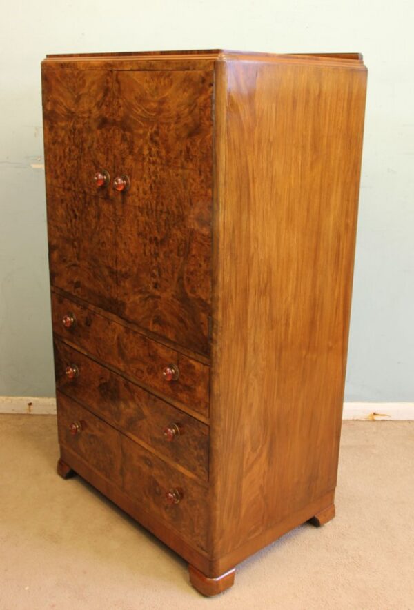 Antique Burr Walnut Chest of Drawers Tallboy Sold - Image 11