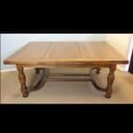 Large Antique Oak Extending Drawleaf Dining Table
