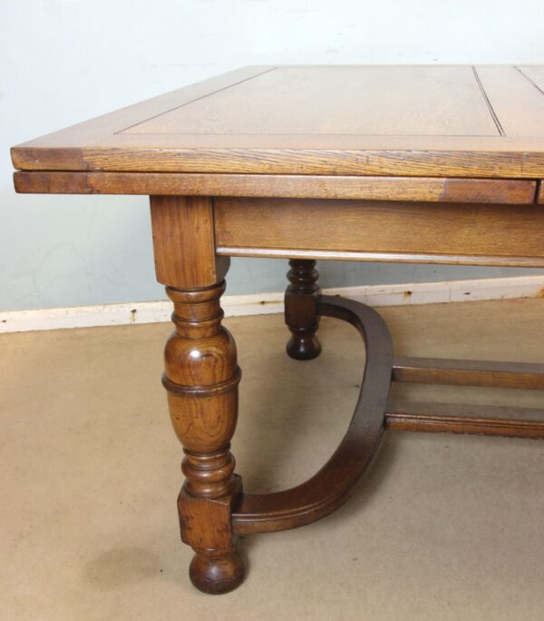 Large Antique Oak Extending Drawleaf Dining Table Antique Antique Furniture 11