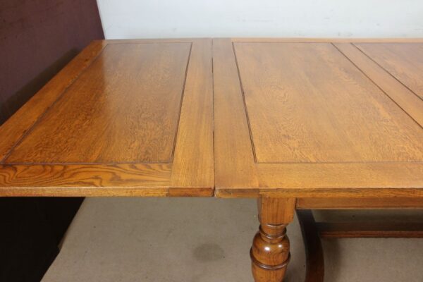 Large Antique Oak Extending Drawleaf Dining Table Antique Antique Furniture 12