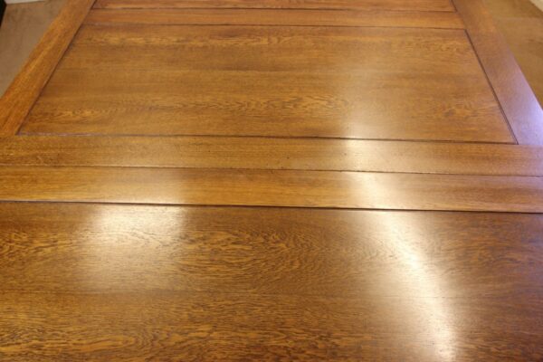 Large Antique Oak Extending Drawleaf Dining Table - Image 14