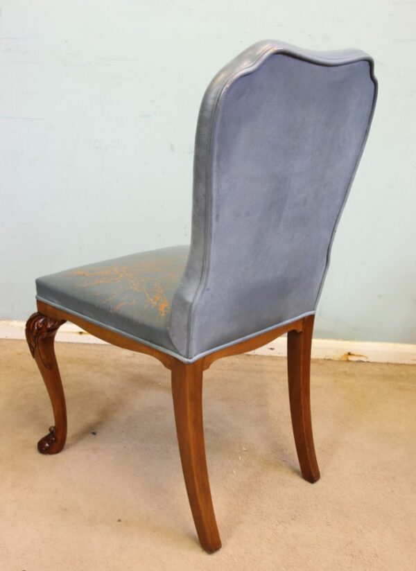 Set of Six Antique Queen Anne Style Walnut Dining Chairs - Image 11