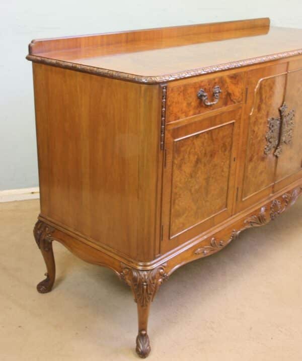 Burr Walnut Queen Anne Style Sideboard Server. Antique Antique Furniture 6