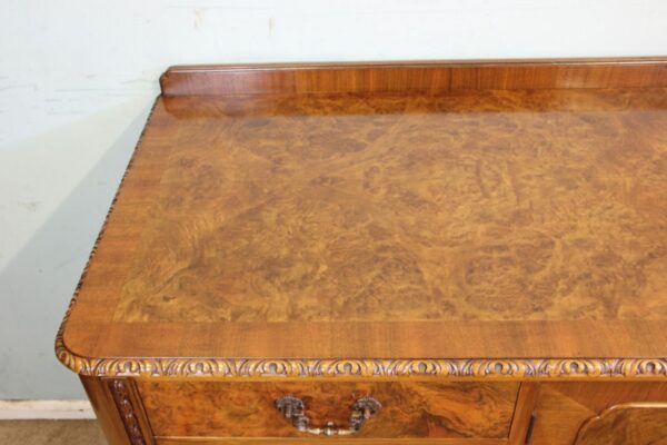 Burr Walnut Queen Anne Style Sideboard Server. Antique Antique Furniture 10