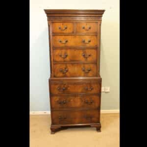 Antique Mahogany Chippendale Style Chest on Chest, Tallboy