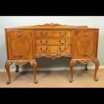Burr Walnut Queen Anne Style Shaped Sideboard