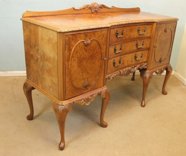 Burr Walnut Queen Anne Style Shaped Sideboard - Image 4