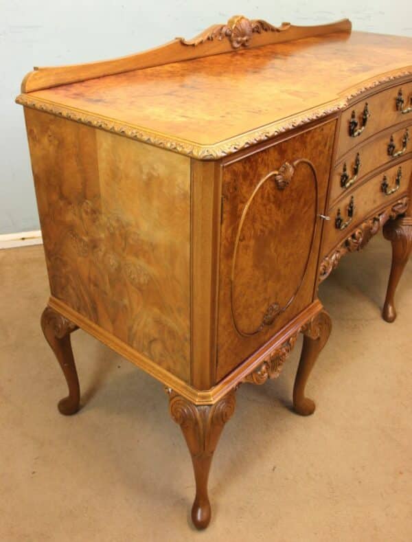 Burr Walnut Queen Anne Style Shaped Sideboard - Image 7