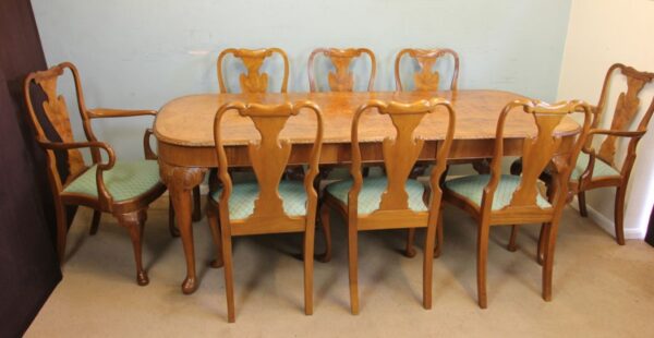 Set of Eight Queen Anne Style Walnut Dining Chairs. Sold - Image 15