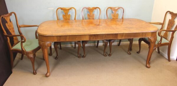 Set of Eight Queen Anne Style Walnut Dining Chairs. Sold - Image 16