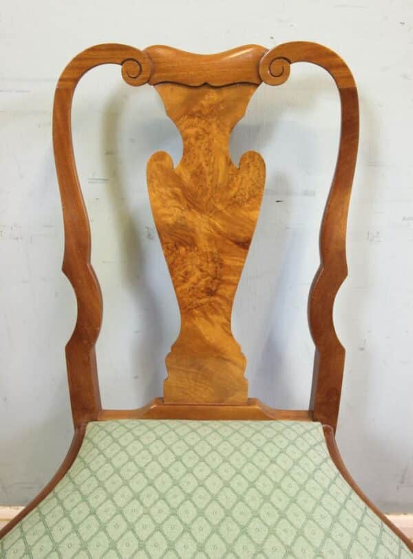 Set of Eight Queen Anne Style Walnut Dining Chairs. Sold - Image 7