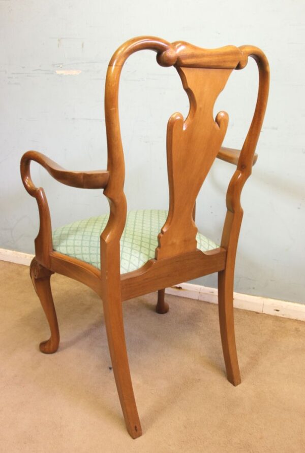 Set of Eight Queen Anne Style Walnut Dining Chairs. Sold - Image 10