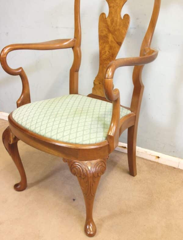 Set of Eight Queen Anne Style Walnut Dining Chairs. Sold - Image 11