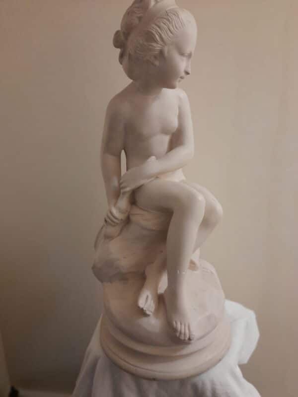 Sculpture of Seated Young Girl After Etienne Maurice Falconet Antique Sculptures 6