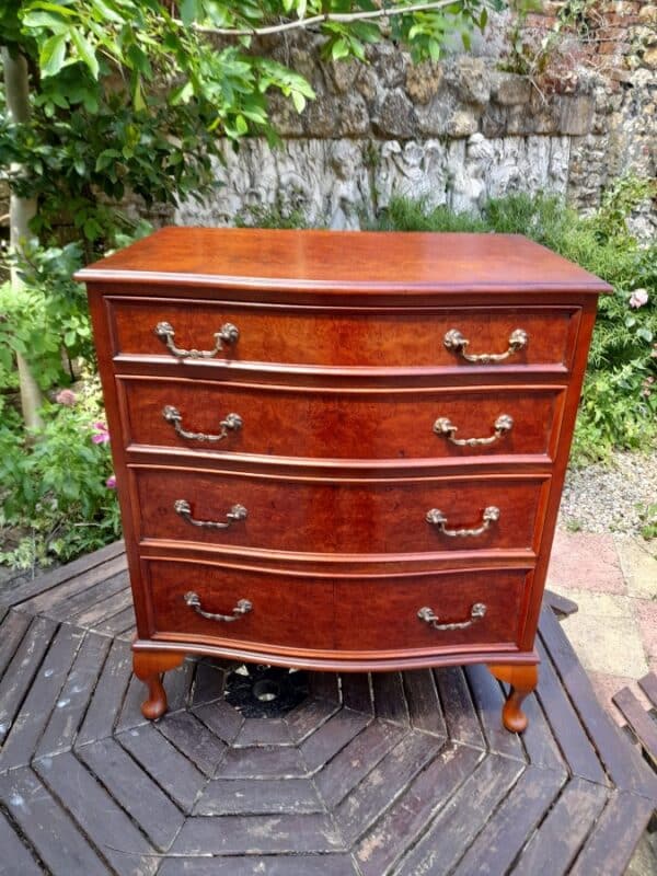 Bow Fronted Walnut Small Sized Chest of Drawers bow front chest of drawers Antique Furniture 3