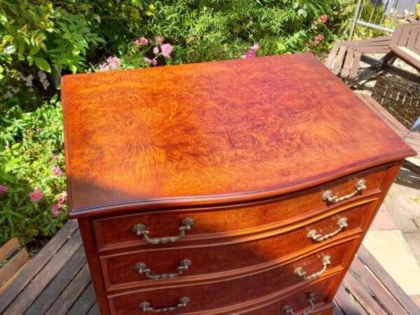 Bow Fronted Walnut Small Sized Chest of Drawers bow front chest of drawers Antique Furniture 4