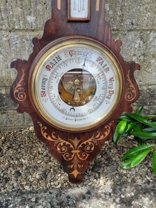 Rosewood aneroid banjo barometer circa 1890 barometer Miscellaneous 4