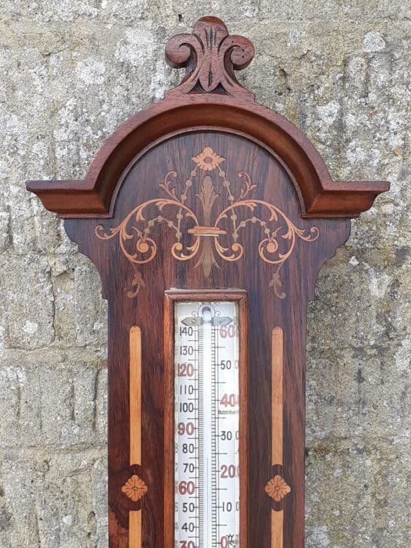 Rosewood aneroid banjo barometer circa 1890 - Image 3