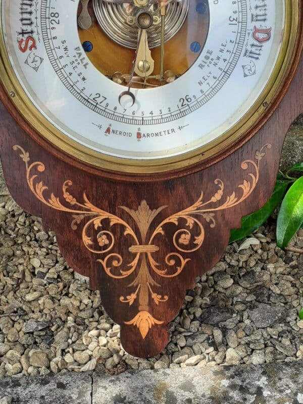 Rosewood aneroid banjo barometer circa 1890 - Image 5