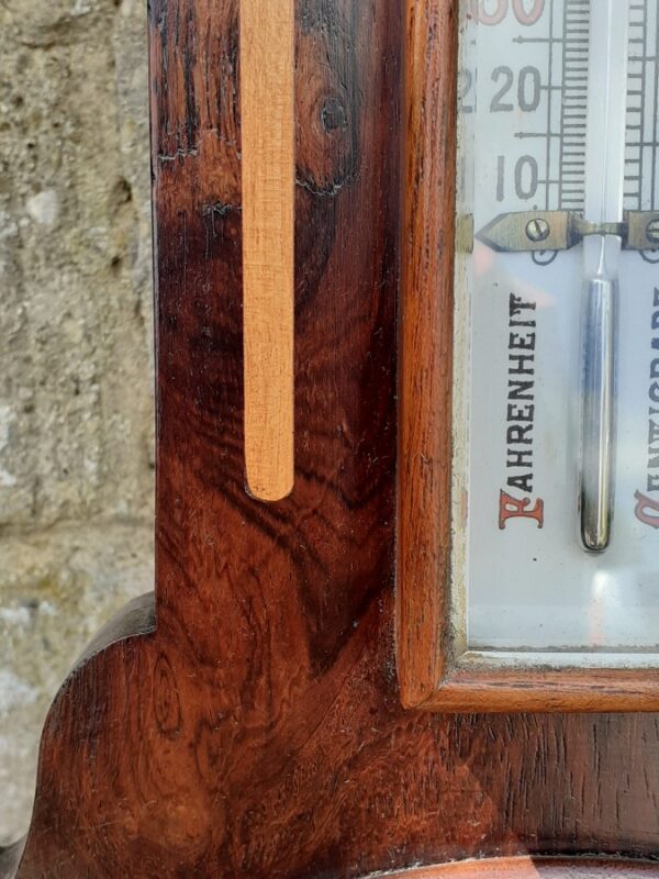 Rosewood aneroid banjo barometer circa 1890 - Image 6