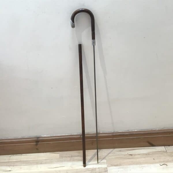 Gentleman’s walking stick sword stick with silver mounts