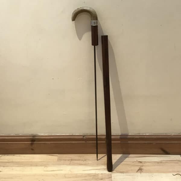 Gentleman’s walking stick sword stick with silver collar