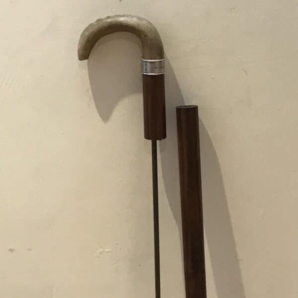 Gentleman’s walking stick sword stick with silver collar - Image 2