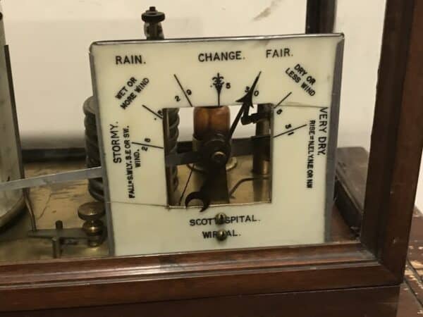 Barograph with barometer rare item Scientific Antiques 4
