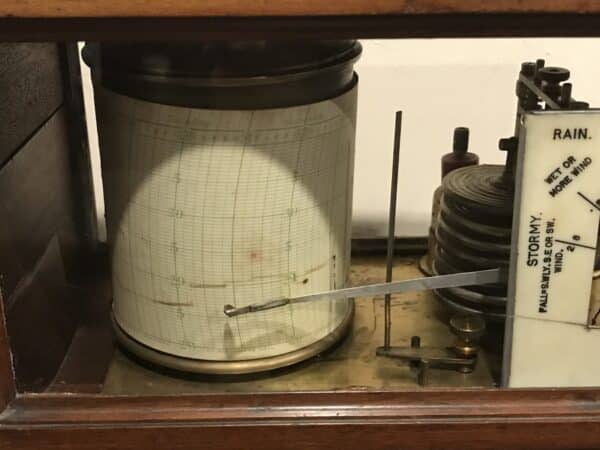 Barograph with barometer rare item Scientific Antiques 5