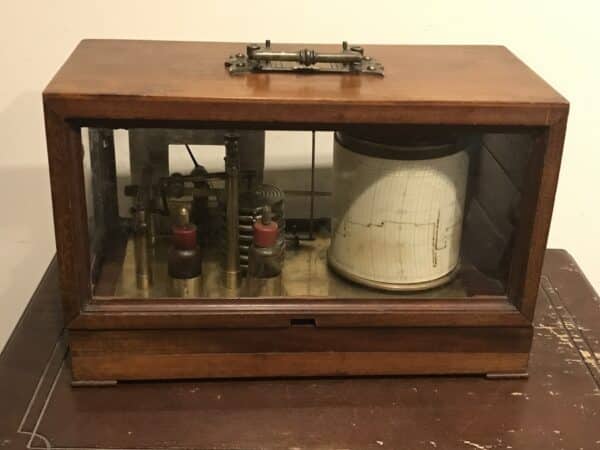 Barograph with barometer rare item - Image 7