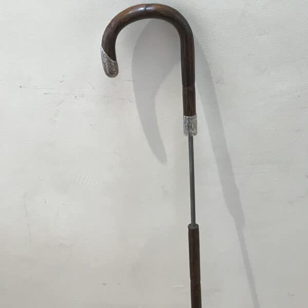 Gentleman’s walking stick sword stick with silver mounts - Image 6